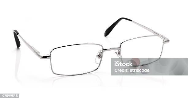 Silver Óculos Isolado A Branco - Fotografias de stock e mais imagens de Prata - Prata, Óculos, Artigo para Olhos