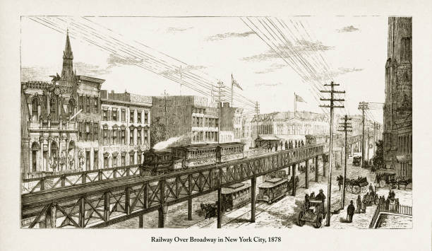 istock Railway Over Broadway in New York City, 1878 976011058