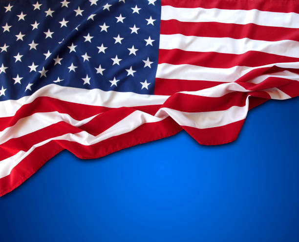 istock American flag on blue 976024440