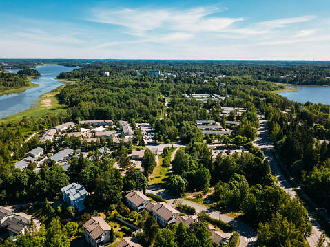 Aerial view to Espoo city, Finland