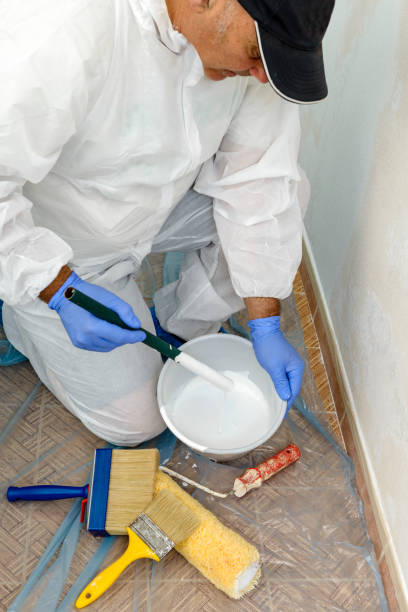istock Painter paints the wall with the tint of white. 976053100