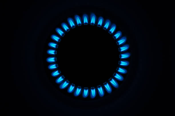 istock Natural gas with blue flames 976053754