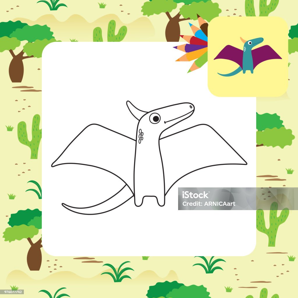 Cute Dino coloring book Cute Dino coloring book. Vector illustration Animal stock vector