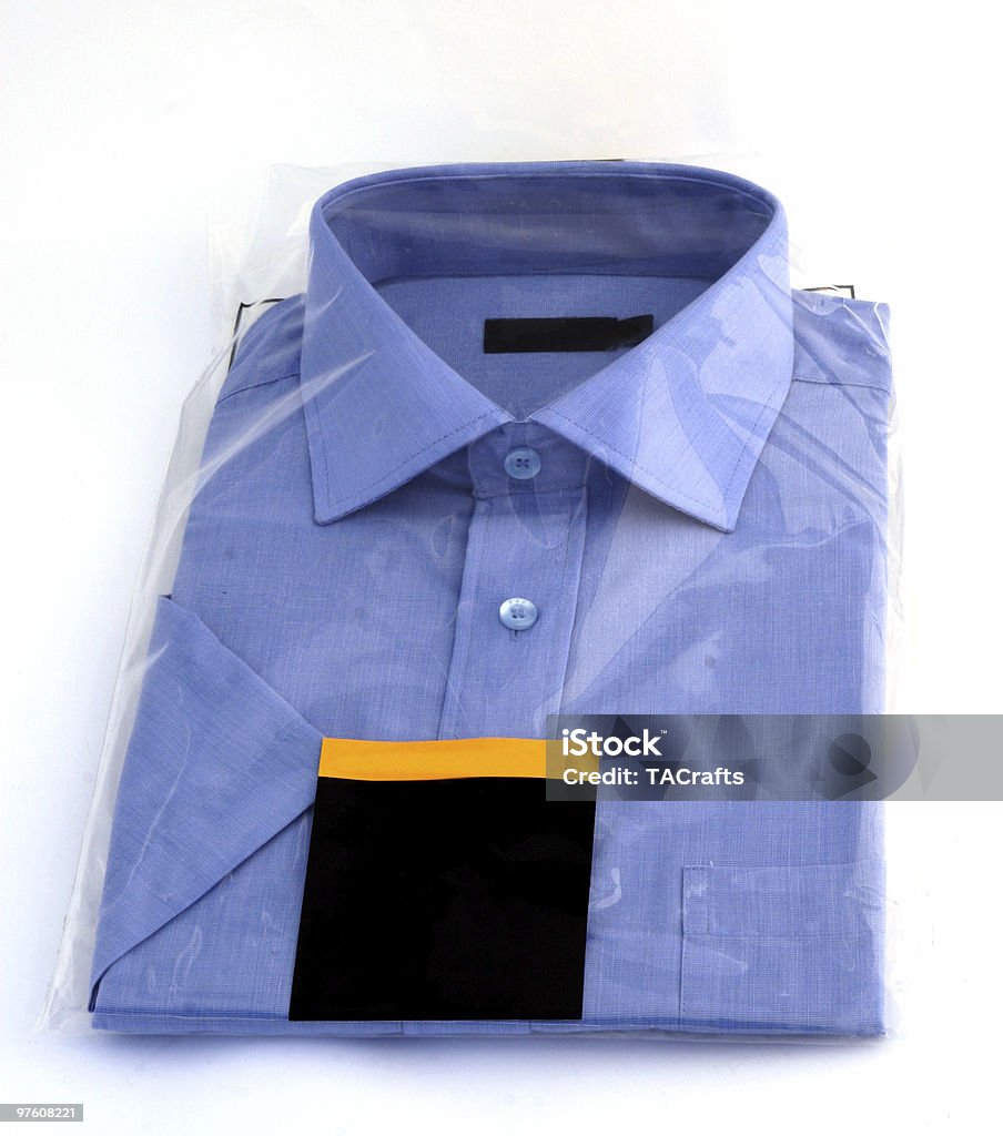new blue shirt  Cellophane Stock Photo