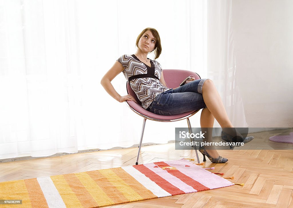 Woman enjoying listening to music http://www.mihaicalin.ro/p_lslb.jpg 1980-1989 Stock Photo