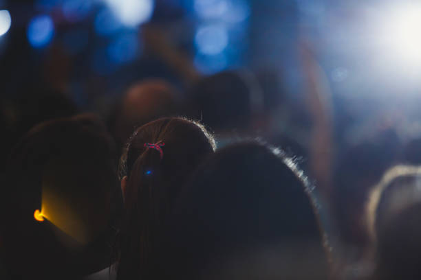 istock A crowded concert hall with scene stage lights, rock show performance, with people silhouette 976087152