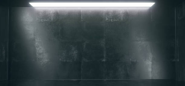 istock Empty High Detailed Concrete Grunge Looking Room With Light Stripes And Reflections.3D Rendering 976166760