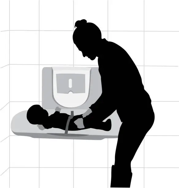 Vector illustration of Baby Change Table