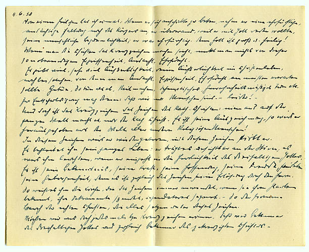 istock Old handwritten latter creased in middle 97623470