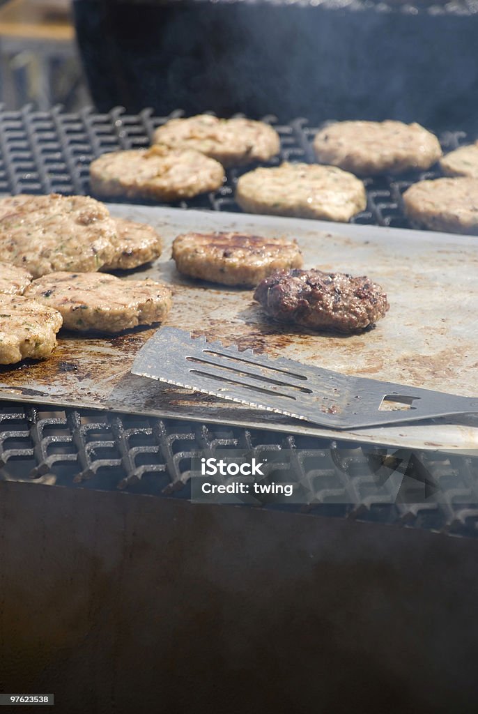 Hamburger Kochen am Grill - Lizenzfrei Burger Stock-Foto