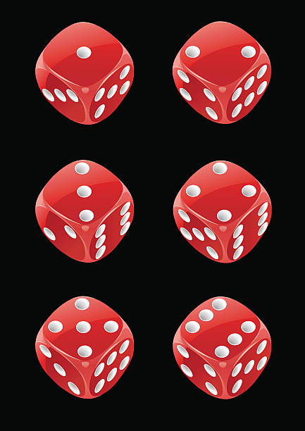 würfel 24 - dice cube number 6 luck stock-grafiken, -clipart, -cartoons und -symbole