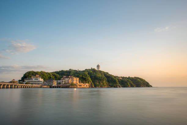 Enoshima, Fujisawa, Japan - May 14, 2018: The island is the centre of Shonan, the famous resort area along the coast of Sagami Bay.