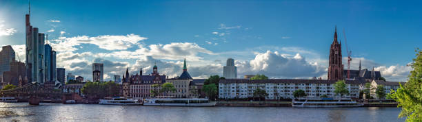 istock Main Riverbank and Frankfurt Skyline in Summer 976261190