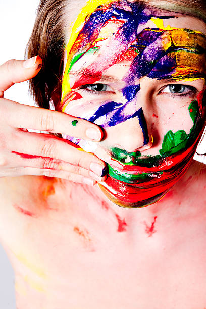 istock Making a mess of myself with wet paint. 97628181
