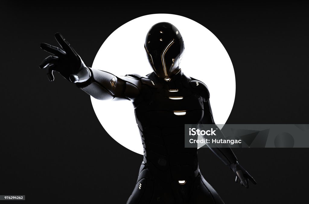 super hero character Black Color Stock Photo