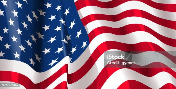 American Flag Background Stock Illustration - Download Image Now - American Flag, Vector, Backgrounds