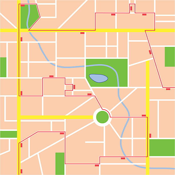 City map vector art illustration