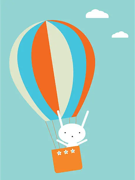 Vector illustration of Balloon flying