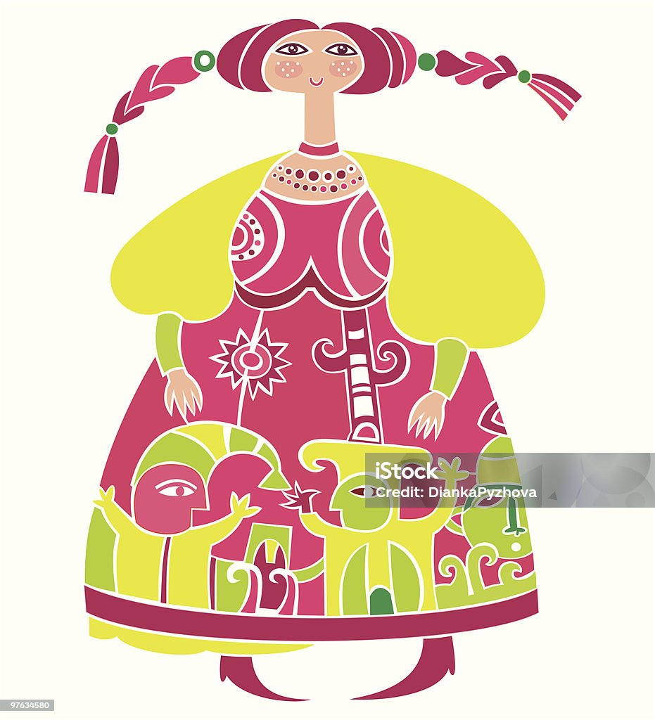 Slavonic étnica Chica serie - arte vectorial de Adolescente libre de derechos