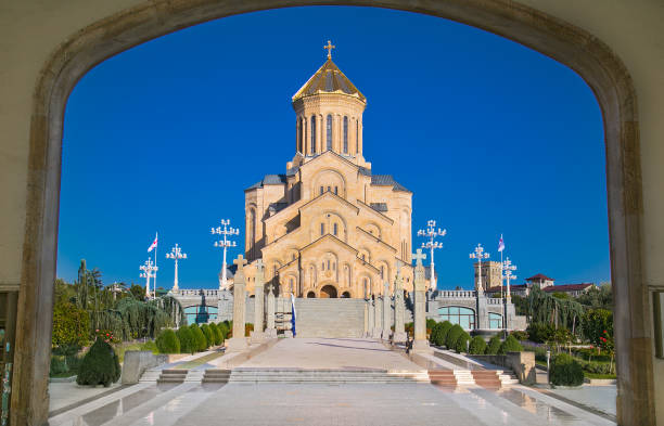 istock Tsminda Sameba Church (The Holy Trinity Cathedral of Tbilisi), Georgia. Europe. 976359672