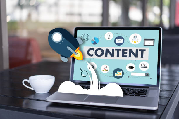 content-marketing-inhalte daten blogging medien publikation informationen vision concept - editorial stock-fotos und bilder