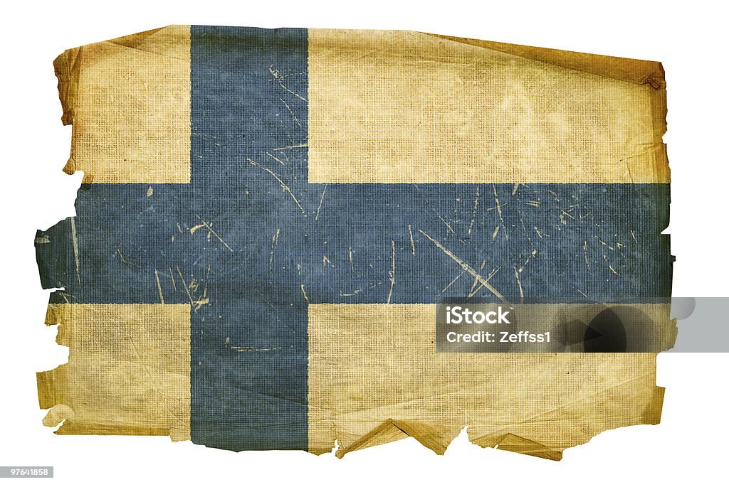 Finnland Flagge alt, isoliert auf weißem Hintergrund. - Lizenzfrei Alt Stock-Illustration