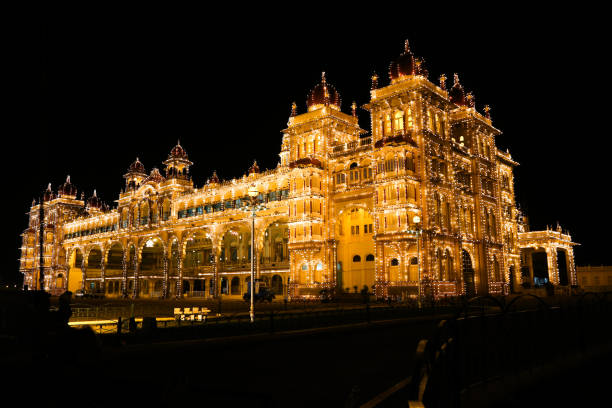 istock Mysore Palace night view in Mysore, India 976429670