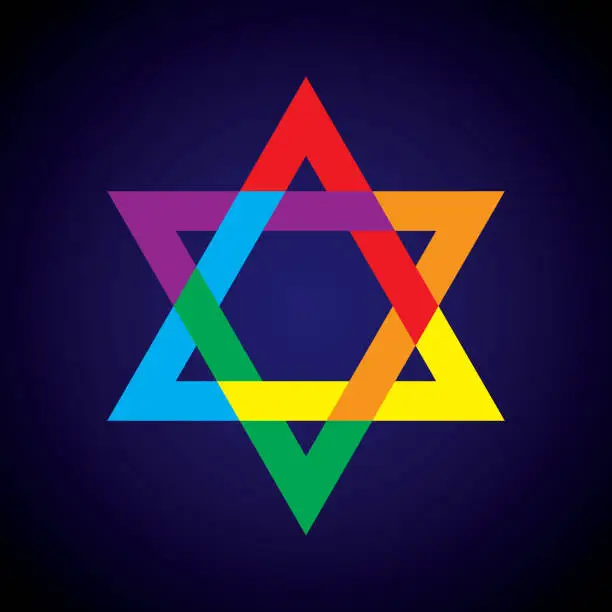Vector illustration of Star of David Icon Silhouette 6