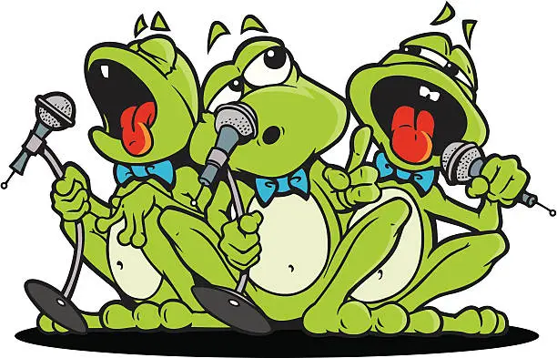 Vector illustration of Singing Frogs