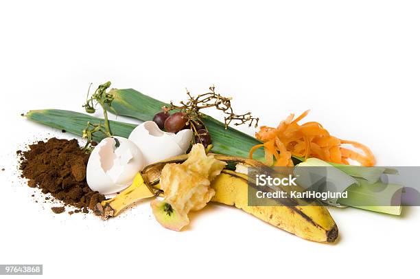 Sample Of Compost On A White Background Stock Photo - Download Image Now - Garbage, Compost, Leek - Vegetable