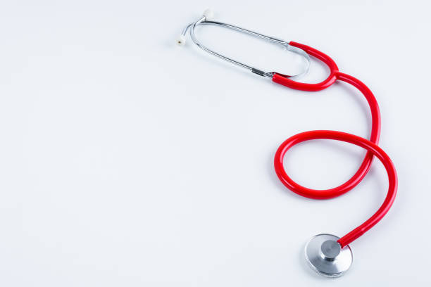 istock Red heart and stethoscope on table 976443936