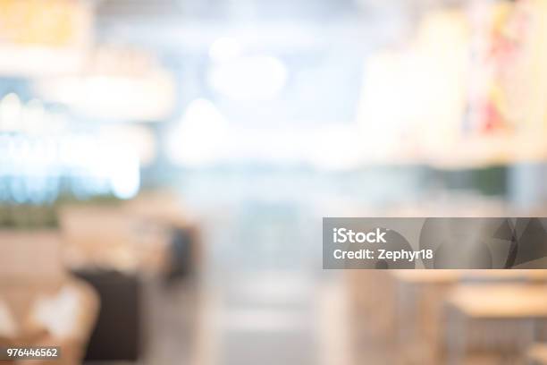 Abstract Blurred Restaurant Background Blurry Cafe Or Coffee Shop With Dining Tables Chairs And Other Decorations Blur Backdrop For Design Element Food And Beverage Concept Stock Photo - Download Image Now