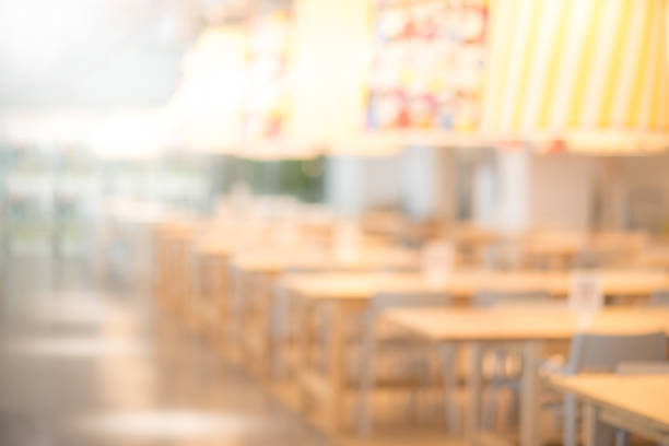 istock Abstract blurred restaurant background. Blurry cafe or coffee shop with dining tables, chairs and other decorations. Blur backdrop for design element. Food and beverage concept. 976447130