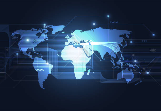 istock Global network connection. World map point and line composition concept of global business. Vector Illustration 976457532