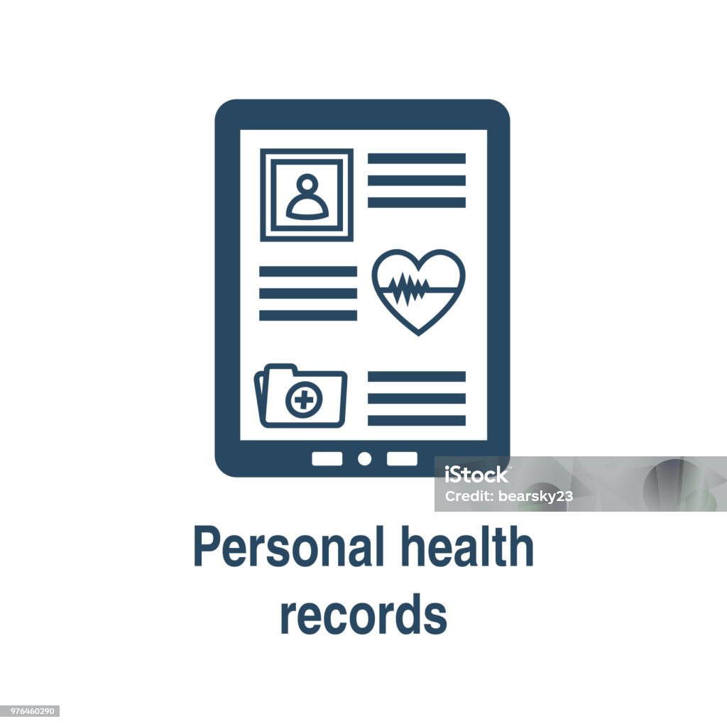Remote Medical Record Access - EMR, PHR, EHR - stats, & treatments, etc Remote Medical Record Access w EMR, PHR, EHR - stats, treatments, etc Electronic Medical Record stock vector