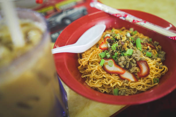 A shot of Sarawak's delicious noodle dish: Kolok Mee