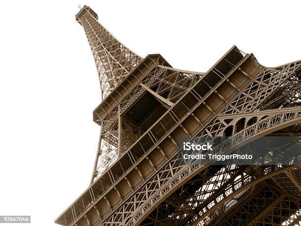 에필 앵글드 Brown 에펠탑에 대한 스톡 사진 및 기타 이미지 - 에펠탑, 흰색 배경, 컷아웃