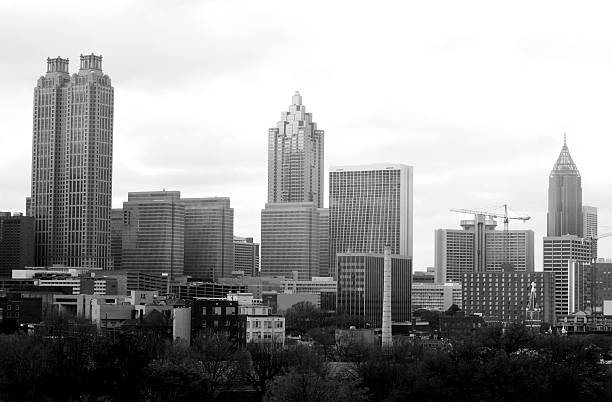 istock Black and white image of Atlanta skyline 97647118