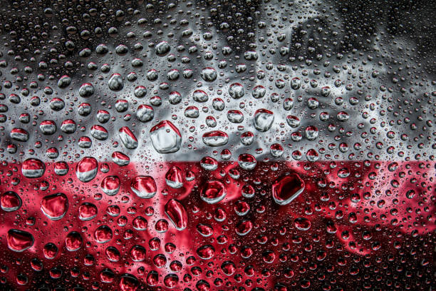 istock National flag of  Poland with drops 976477678