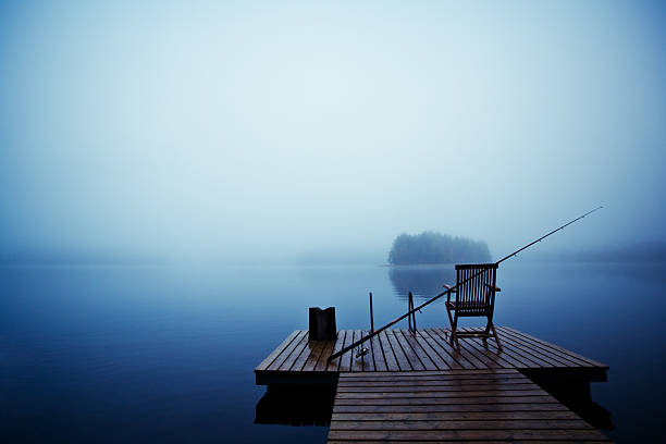 Early morning on the lake stock photo