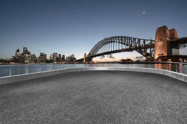 istock empty observation platform front of sydney skyline 976510378