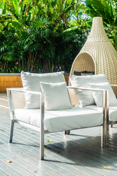 istock Comfortable pillow on sofa decoration outdoor patio 976519790