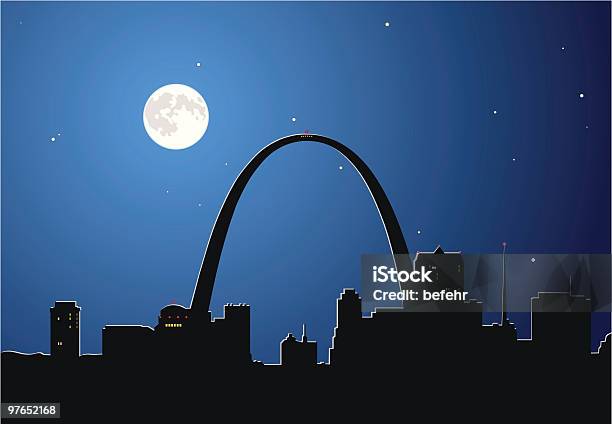 Lua De Saint Louis Missouri - Arte vetorial de stock e mais imagens de St Louis - St Louis, Adulto, Arco - Caraterística arquitetural