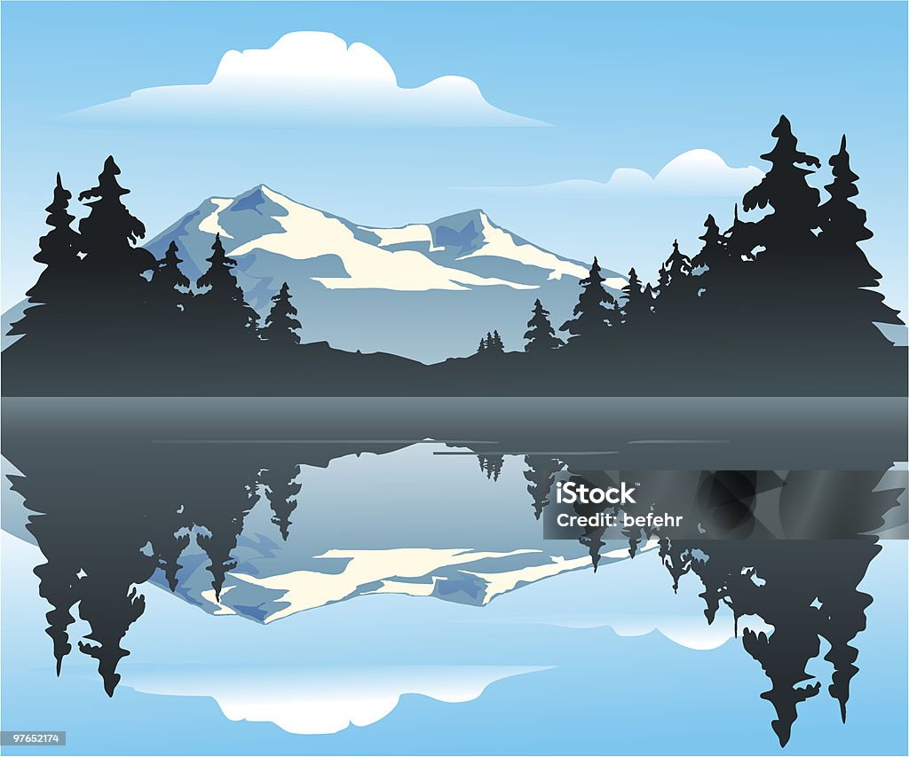 Lago de montaña - arte vectorial de Agua libre de derechos
