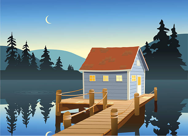 ilustrações de stock, clip art, desenhos animados e ícones de barraca de pesca - fishing hut