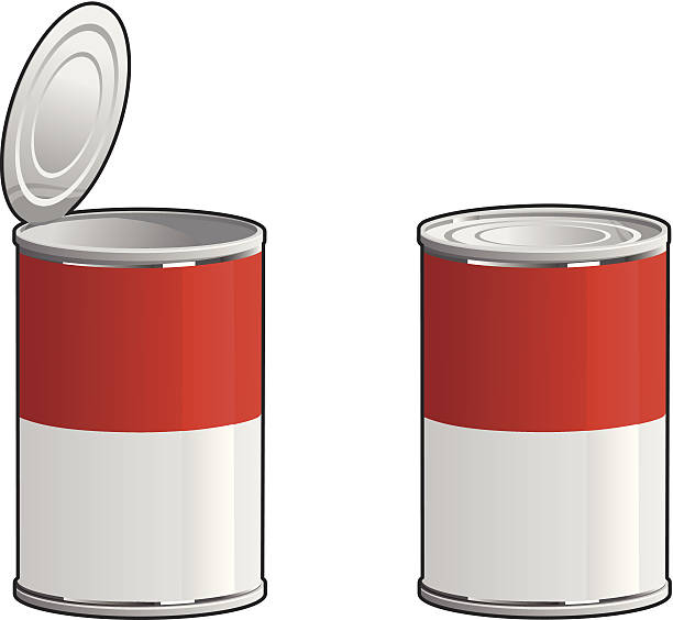 Generic Soup Can Generic soup cans. One with lid attached and one with lid partially removed. can stock illustrations