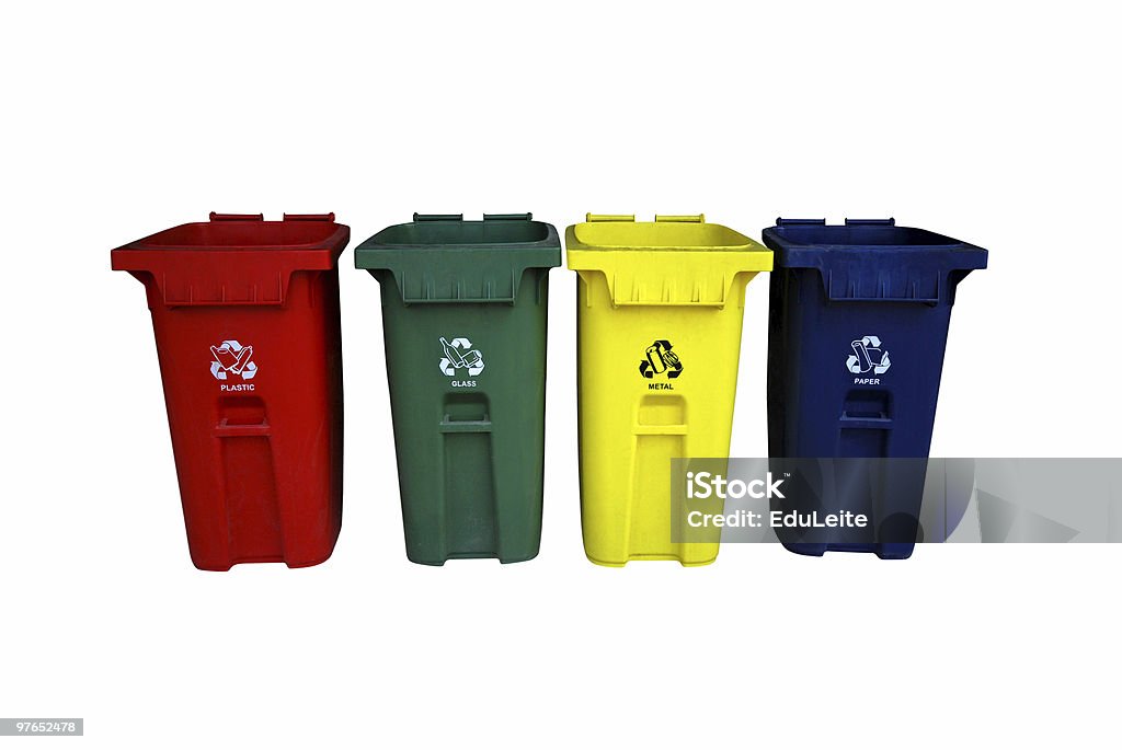 Recycling-Abfalleimer-Clipping path - Lizenzfrei Behälter Stock-Foto