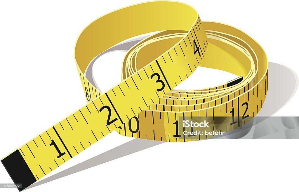 Yellow Tape Measure In Inches Stock Illustration - Download Image Now - Tape  Measure, Waist, Vector - iStock