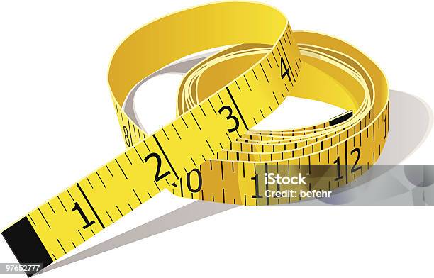 Yellow Tape Measure In Inches Stock Illustration - Download Image