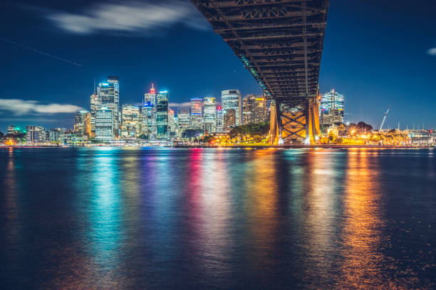 istock Panoramic view of night sydney harbor,Australia 976529040